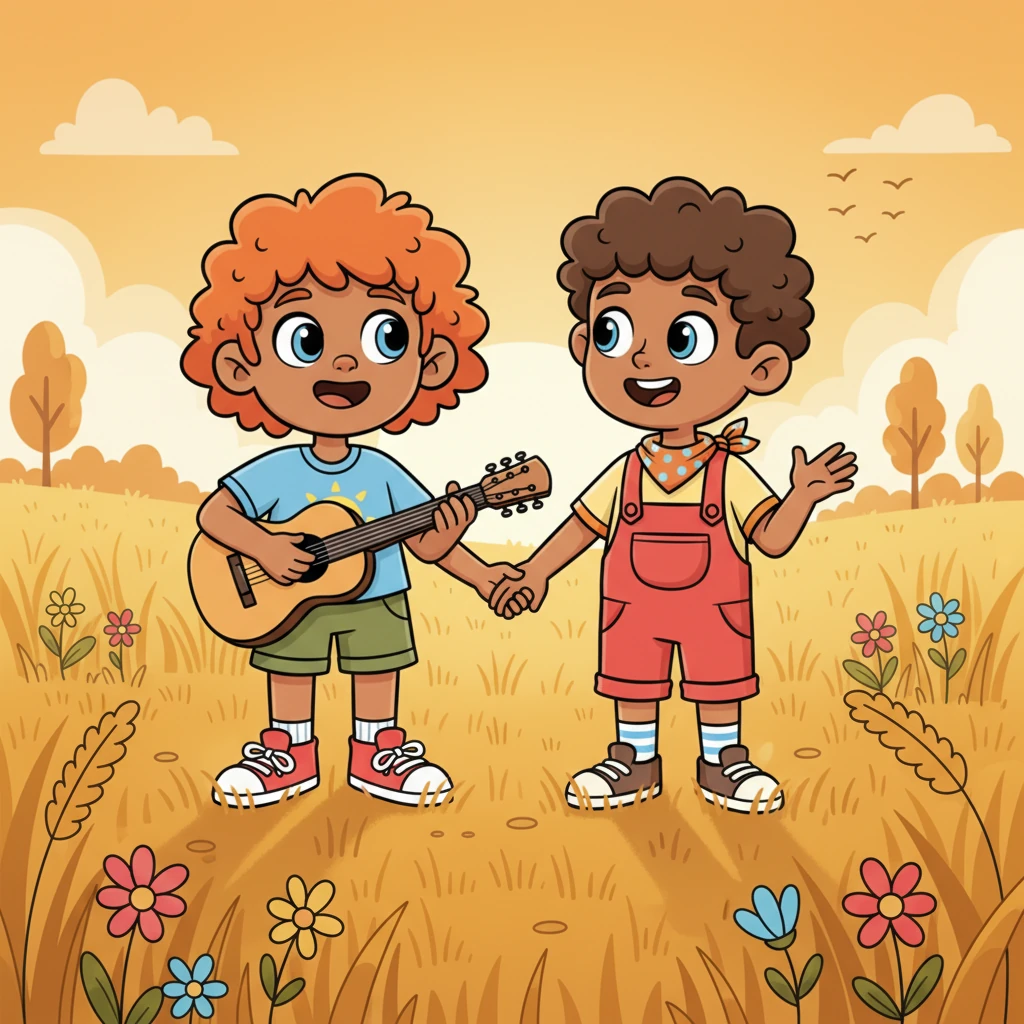 As the golden light of the setting sun bathed the fields, Tee and Narry strolled hand in hand, their laughter blending with the birds' evening songs. Tee was captivated by Narry's passionate descriptions of art, her hands moving animatedly. He gently strummed his guitar, the melody harmonizing with their hearts.