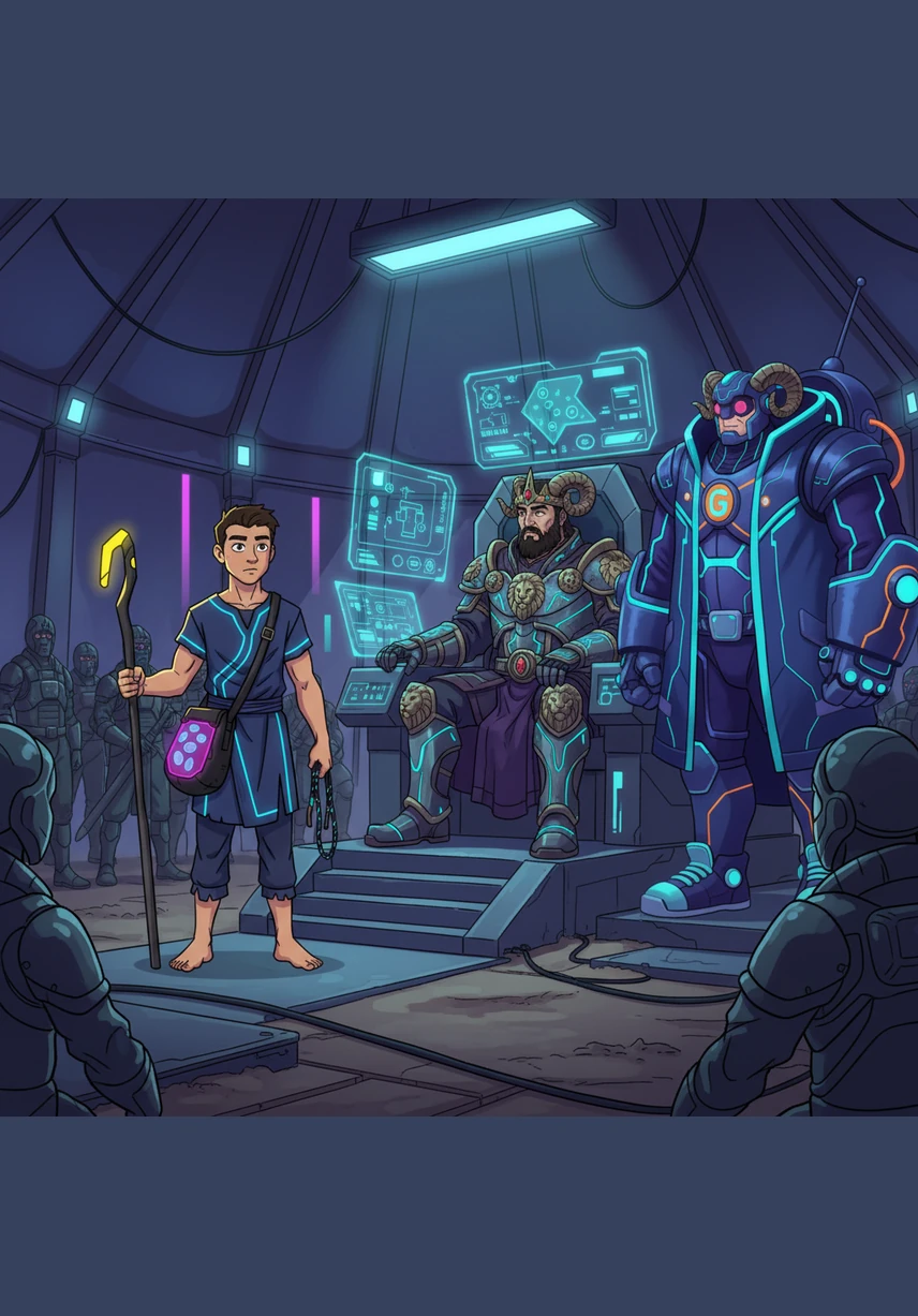 Daud merasa sedih melihat bangsanya ketakutan dan memutuskan untuk menghadap Raja Saul di tendanya. Dengan penuh keyakinan, ia menawarkan diri untuk melawan raksasa itu, percaya bahwa perlindungan Tuhan akan menyertainya.