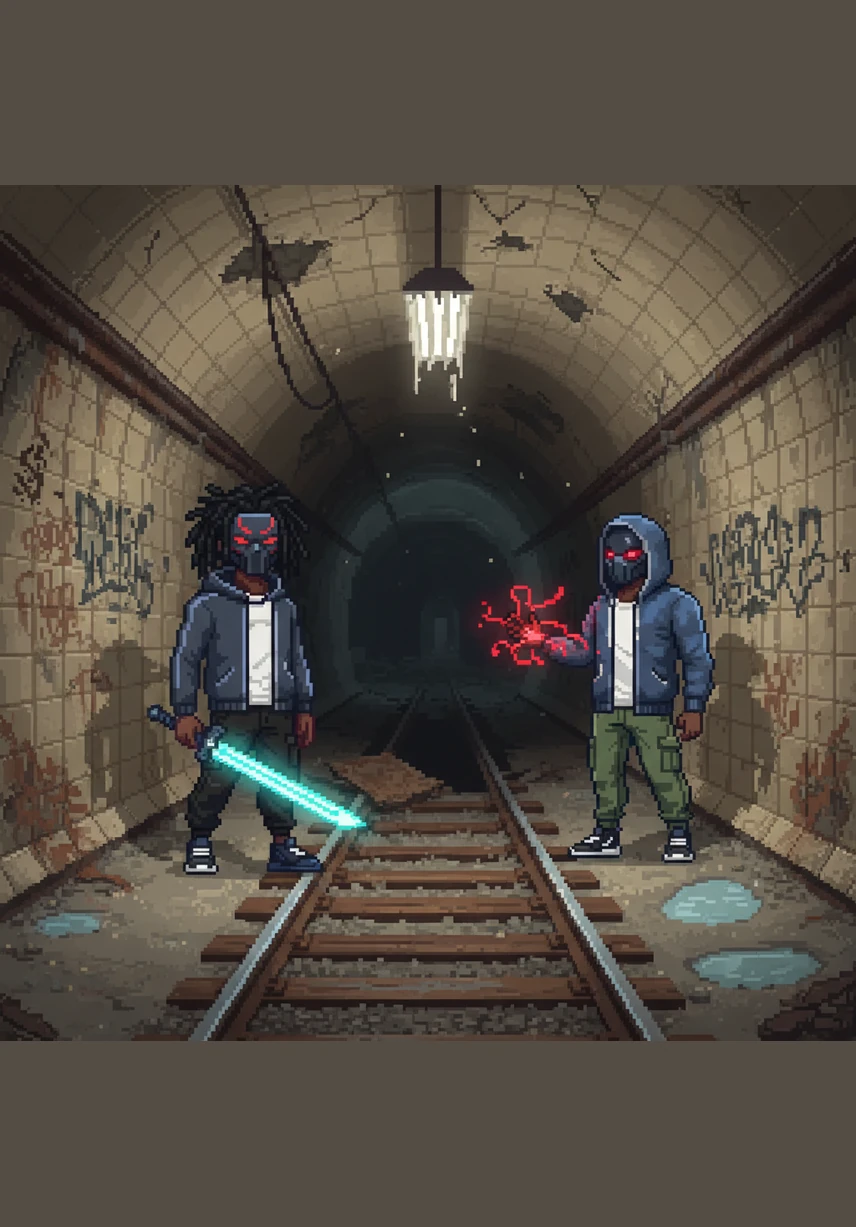 Inside the club, thick layers of dust cover every surface, yet the massive speakers vibrate with a low, haunting melody that feels alive. The twins move cautiously through the shadows, realizing that despite the silence, the building is still breathing with a rhythmic, mechanical heart.