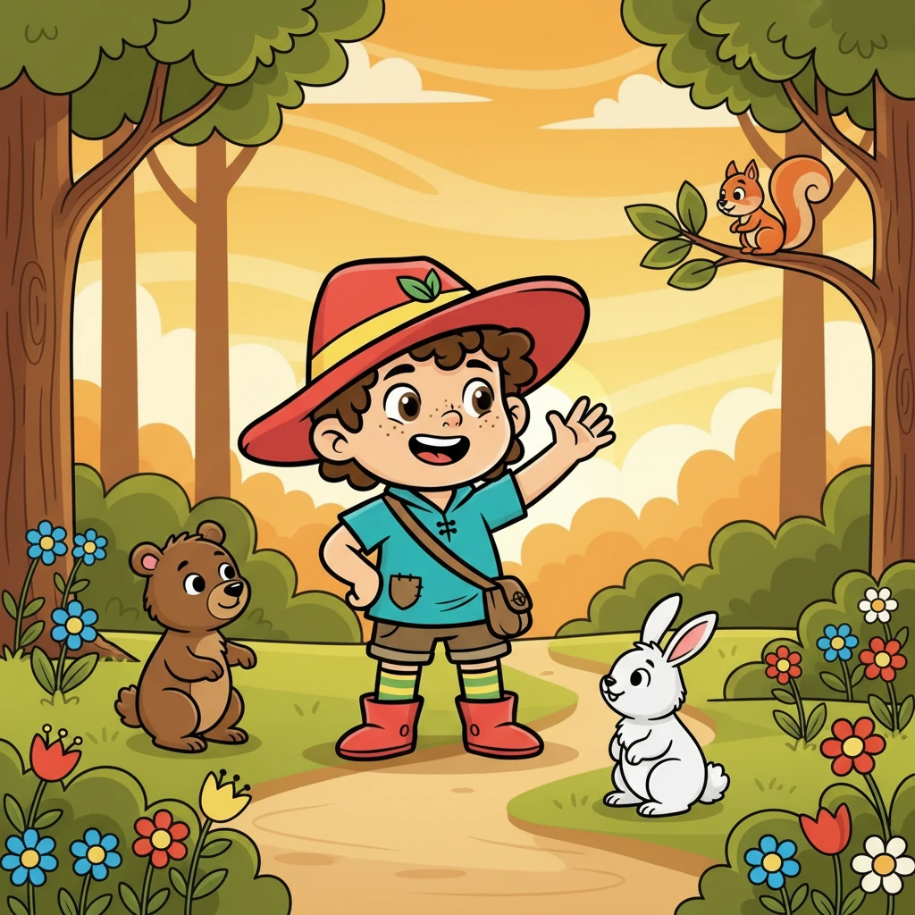 Setelah petualangan yang menyenangkan, Abil mengucapkan selamat tinggal kepada teman-teman barunya. Ia berjanji akan kembali lagi suatu hari nanti. Hatinya dipenuhi dengan kebahagiaan.