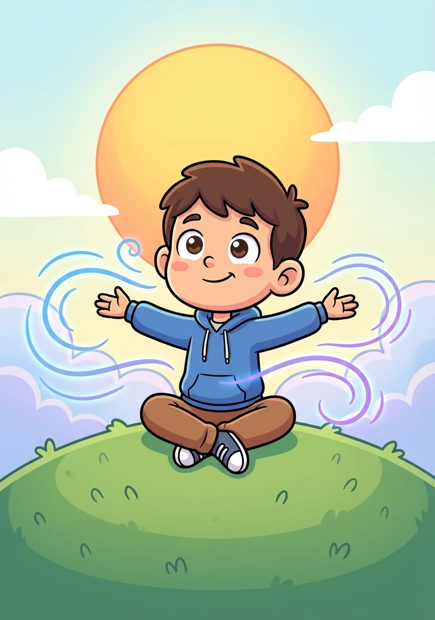 Kai takes a deep breath, feeling the warmth of the sun on his skin. The chaos of the digital world fades as he focuses on the simple beauty of the moment.