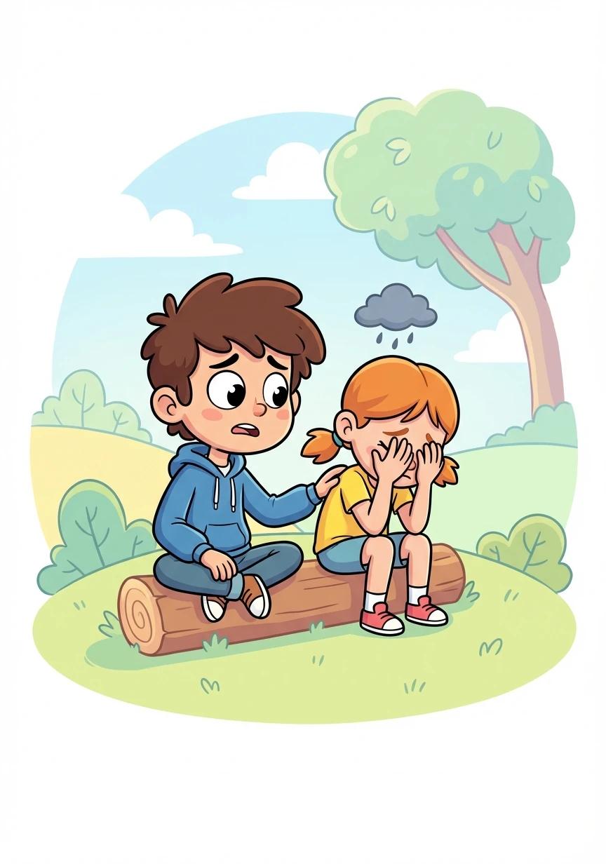 Kai encounters a friend struggling with disappointment. Instead of offering a quick fix, he listens with empathy, understanding their pain.