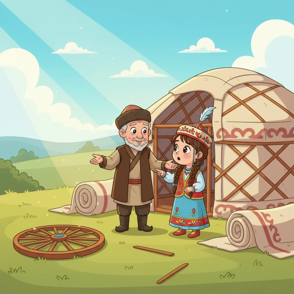 Атасы киізүйдің көшпелі өмірге өте ыңғайлы екенін айтты. «Оны тез тігіп, тез жығуға болады. Сондықтан біздің ата-бабаларымыз жайлауға, қыстауға көшкенде, киізүйлерін артып алып, бірге саяхаттап отырған.»