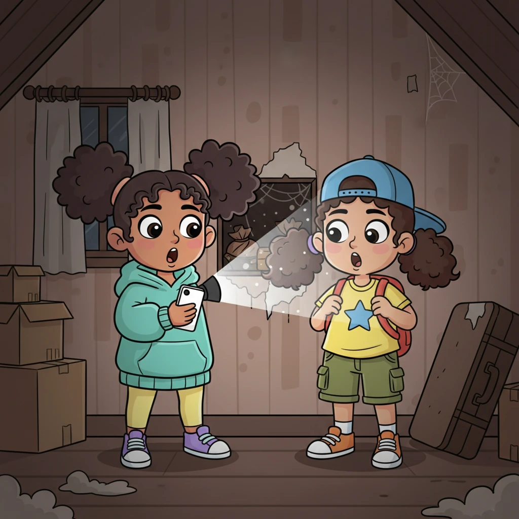 Both girls gasped, their eyes wide with anticipation. Lily, still a little nervous but intrigued, pulled out her phone and switched on its flashlight. A beam of light cut through the gloom, illuminating the dusty, confined space within the wall. What could possibly be hidden in there?