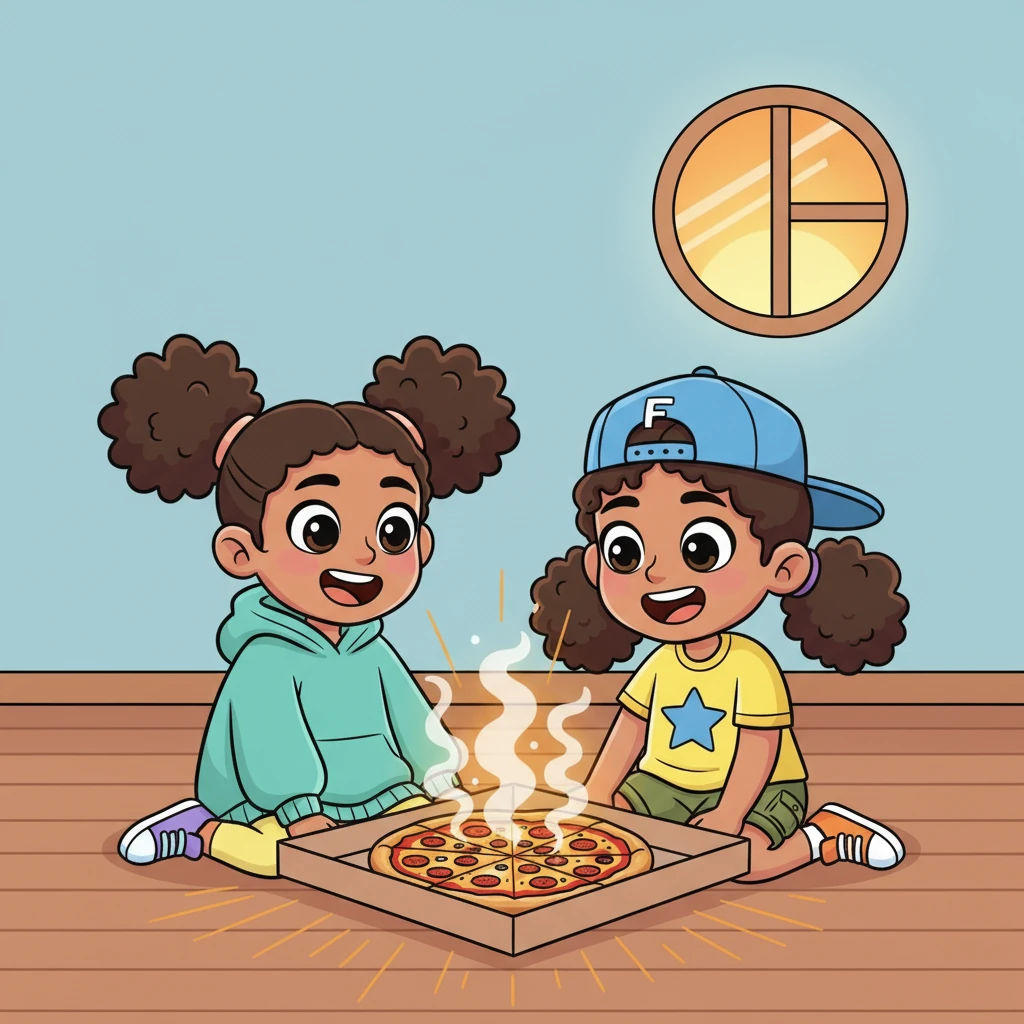 Despite the lack of gold, the aroma wafting from the box was undeniably golden. They sat cross-legged on the floor, carefully lifting the lid to reveal a perfectly preserved, steaming hot pizza, somehow fresh and delicious. Their faces instantly lit up with pure, unadulterated joy.