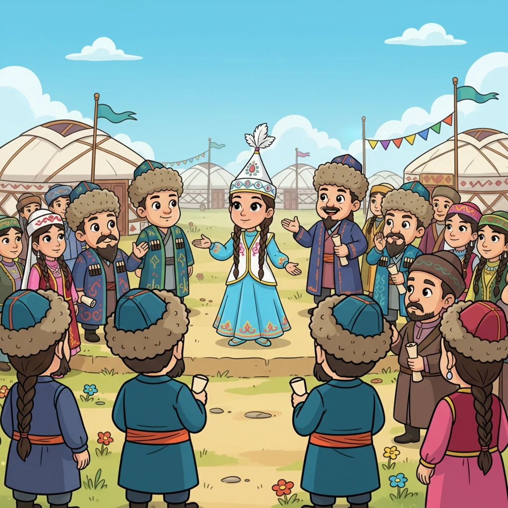 Улпан собрала всех жителей аула и спокойно объяснила свой план. Она говорила уверенно, и ее слова вселяли надежду в сердца людей. Старейшины кивнули, доверяя ее мудрости и смелости.