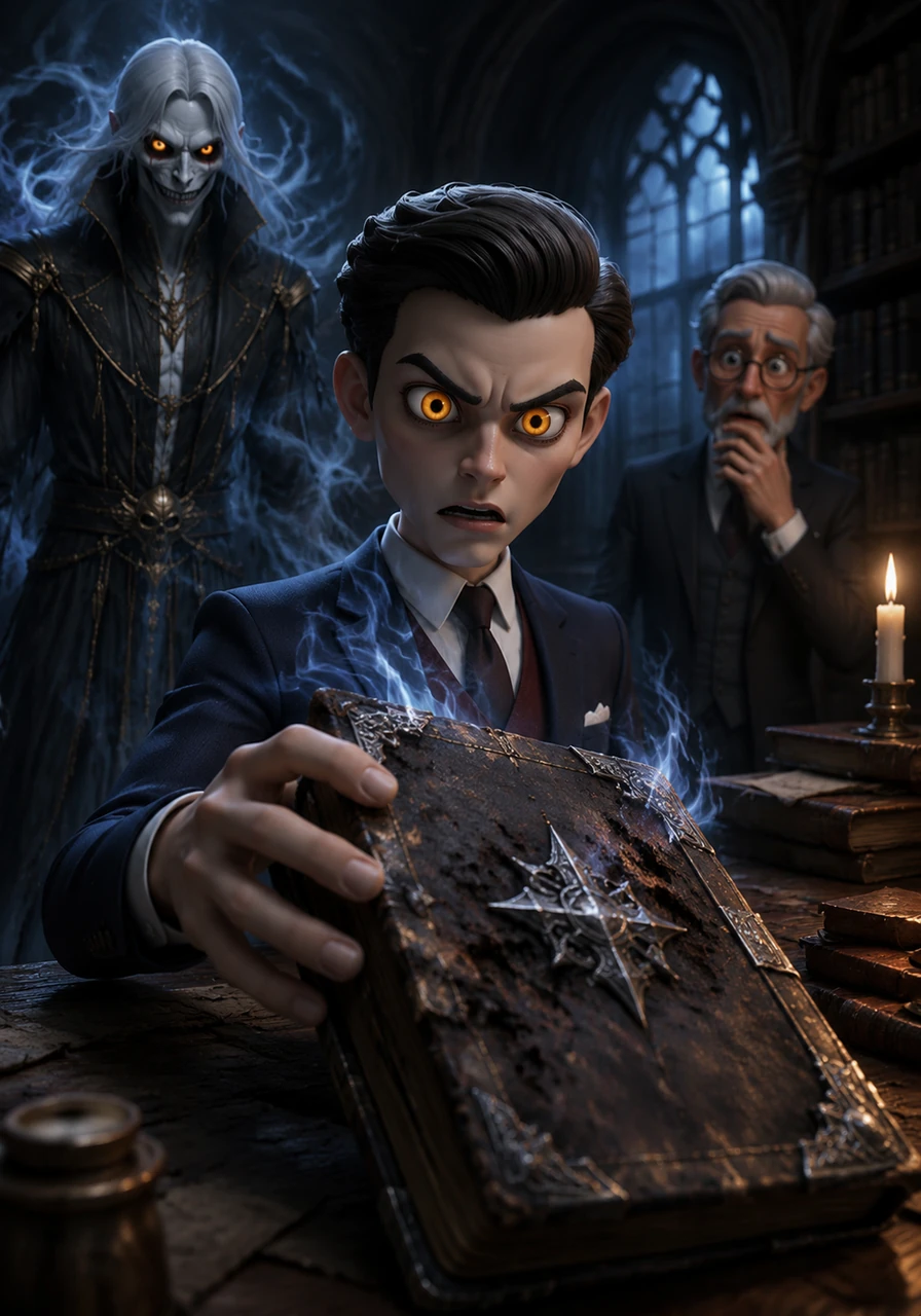 Akira reaches out and picks up an ancient, leather-bound notebook covered in burns and strange silver lettering that spells out the word Shinigami. As he touches the cover, a cold chill shivers down his spine and a ghostly whisper from another world echoes in his ears.