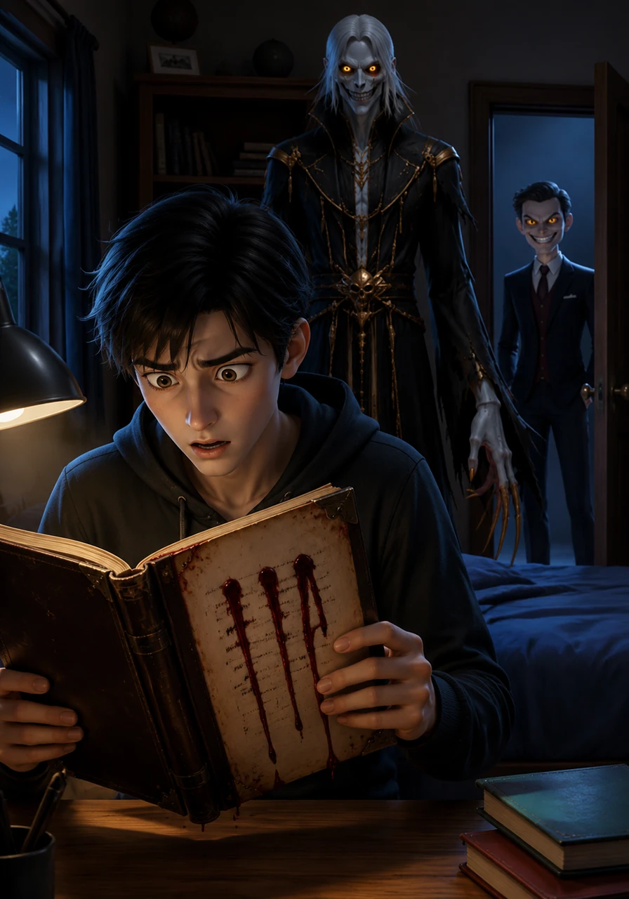 Safe in his room that night, Akira opens the book to find chilling instructions written in what looks like dark red blood. The first rule states that any human whose name is written in this book will disappear forever from the living world, a claim Akira finds impossible to believe.