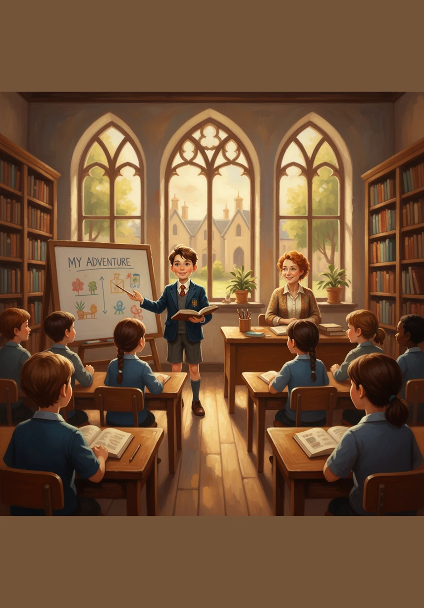 He begins to speak about the distant planets, his voice growing stronger and steadier with every sentence. He points to the sparkling glitter on Saturn’s rings and hears the class whisper in quiet wonder.