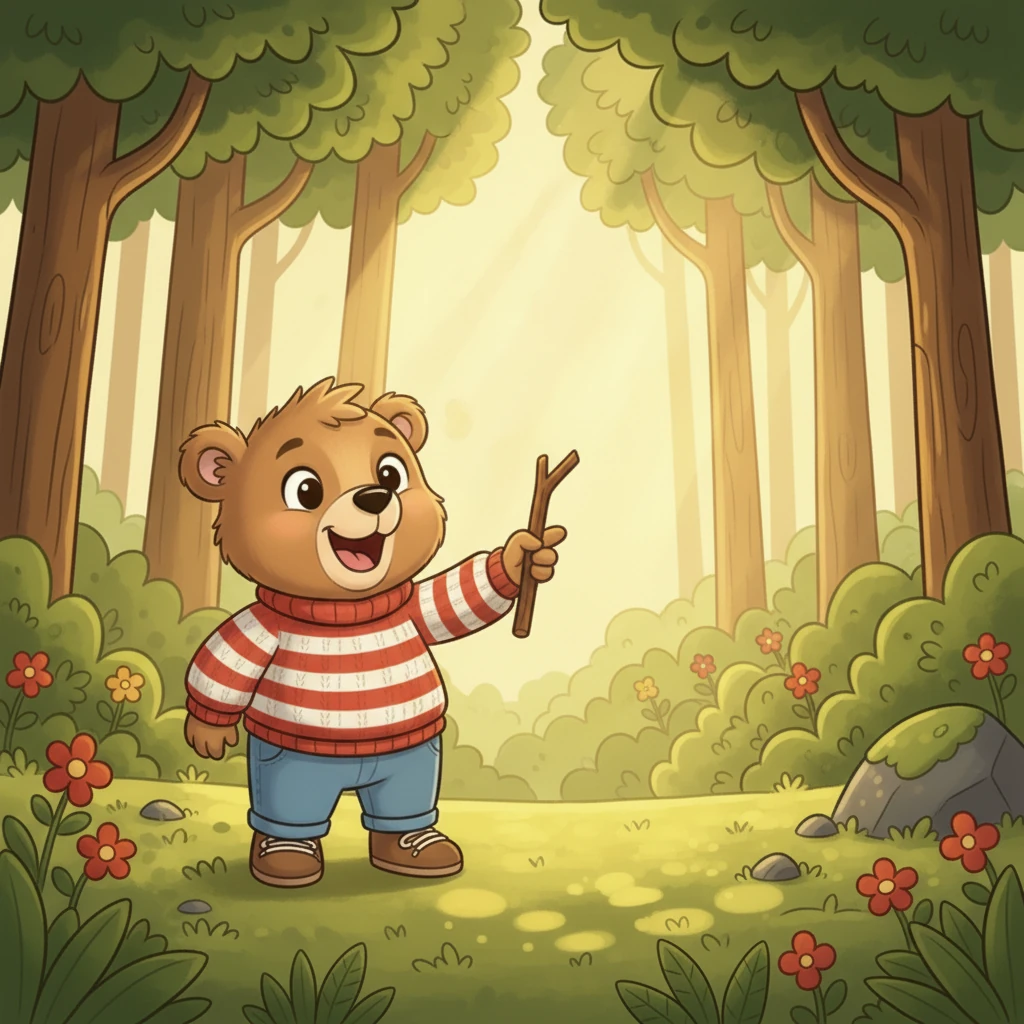 His tummy rumbled, reminding him of his favorite treat: golden, sticky honey. Barnaby imagined the sweet taste and decided that finding a beehive was his most important mission for the morning. He wiggled his nose, already excited.