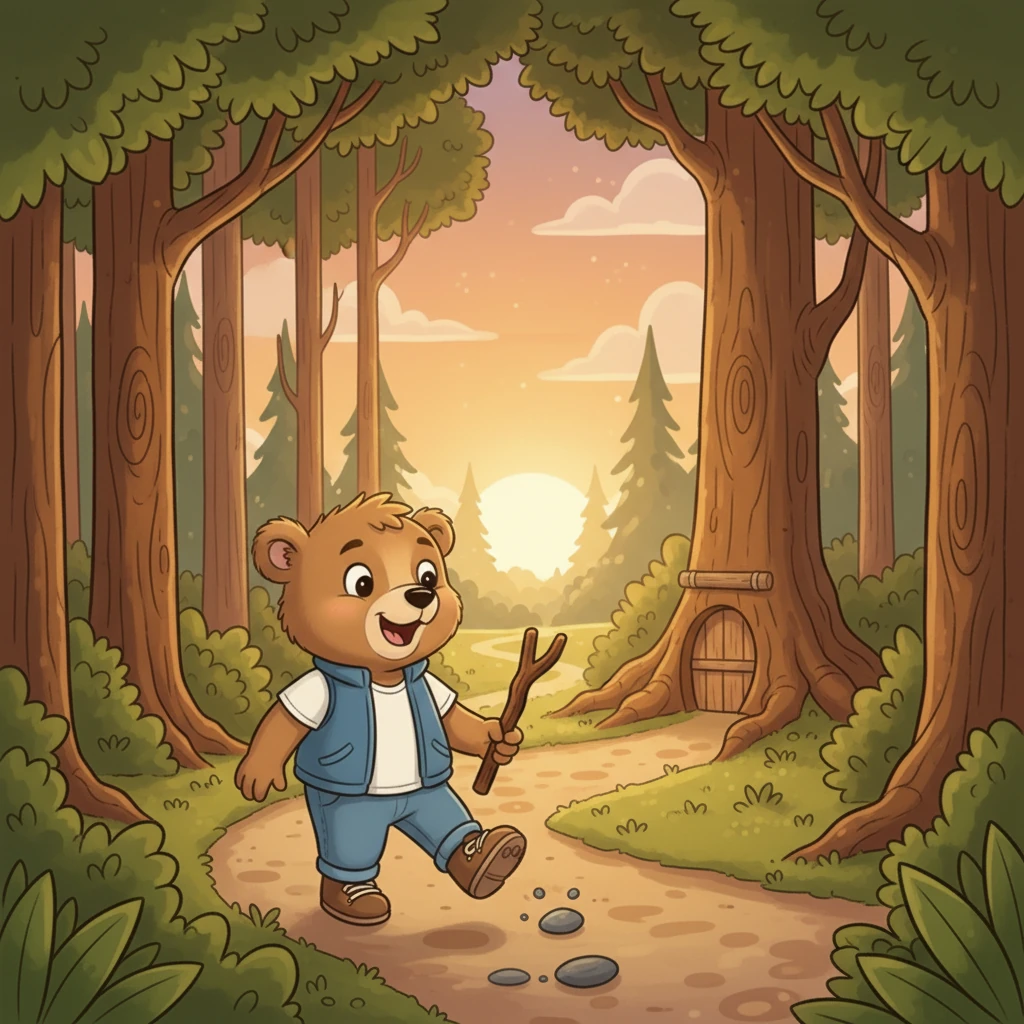 As the sun began to dip, Barnaby made his way back to his den, his tummy full and his heart light. He hadn't found honey, but he'd discovered something even better: new friends, new flavors, and the joy of unexpected adventures.