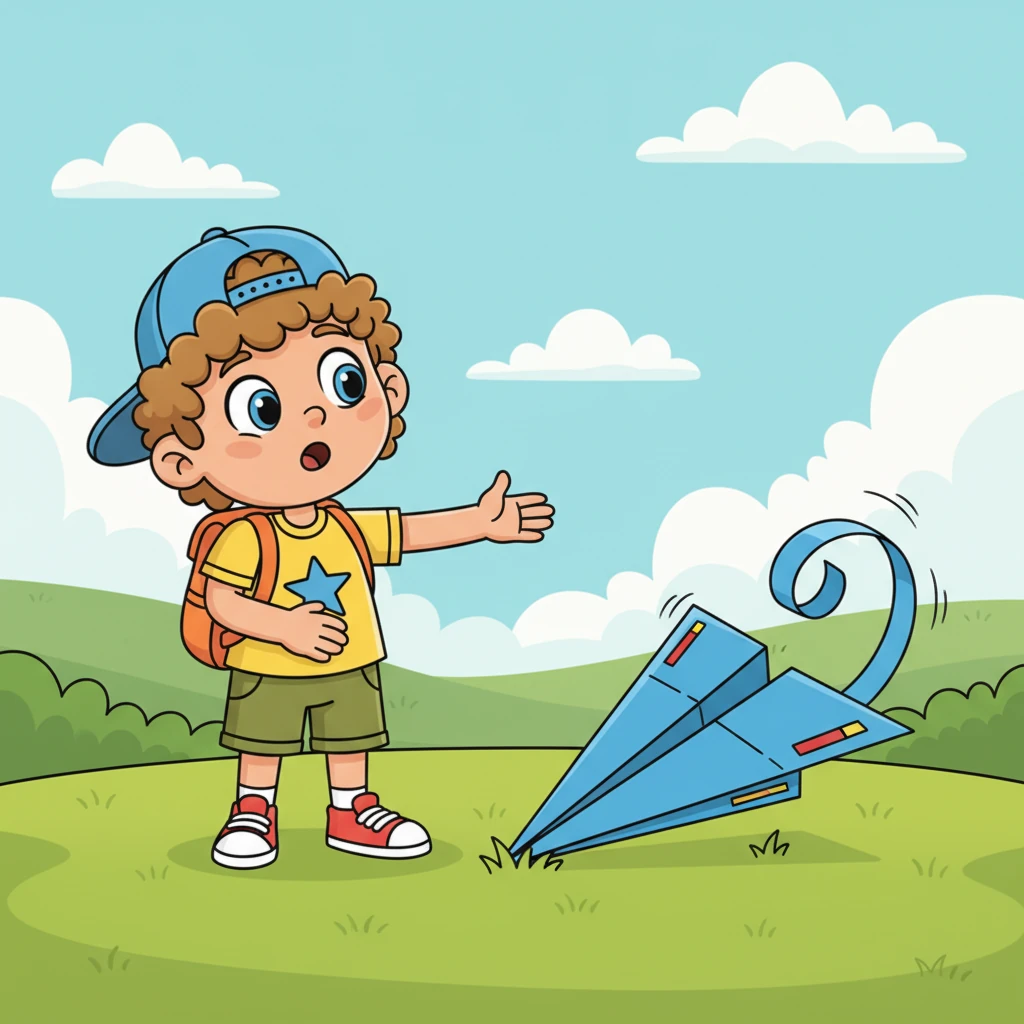 Undeterred, Bolt meticulously folded a giant paper airplane, envisioning himself gliding through the air. He launched it with a mighty push, but the paper plane did a quick loop-de-loop and flopped ungracefully to the grass, leaving Bolt with a bewildered tilt of his head.