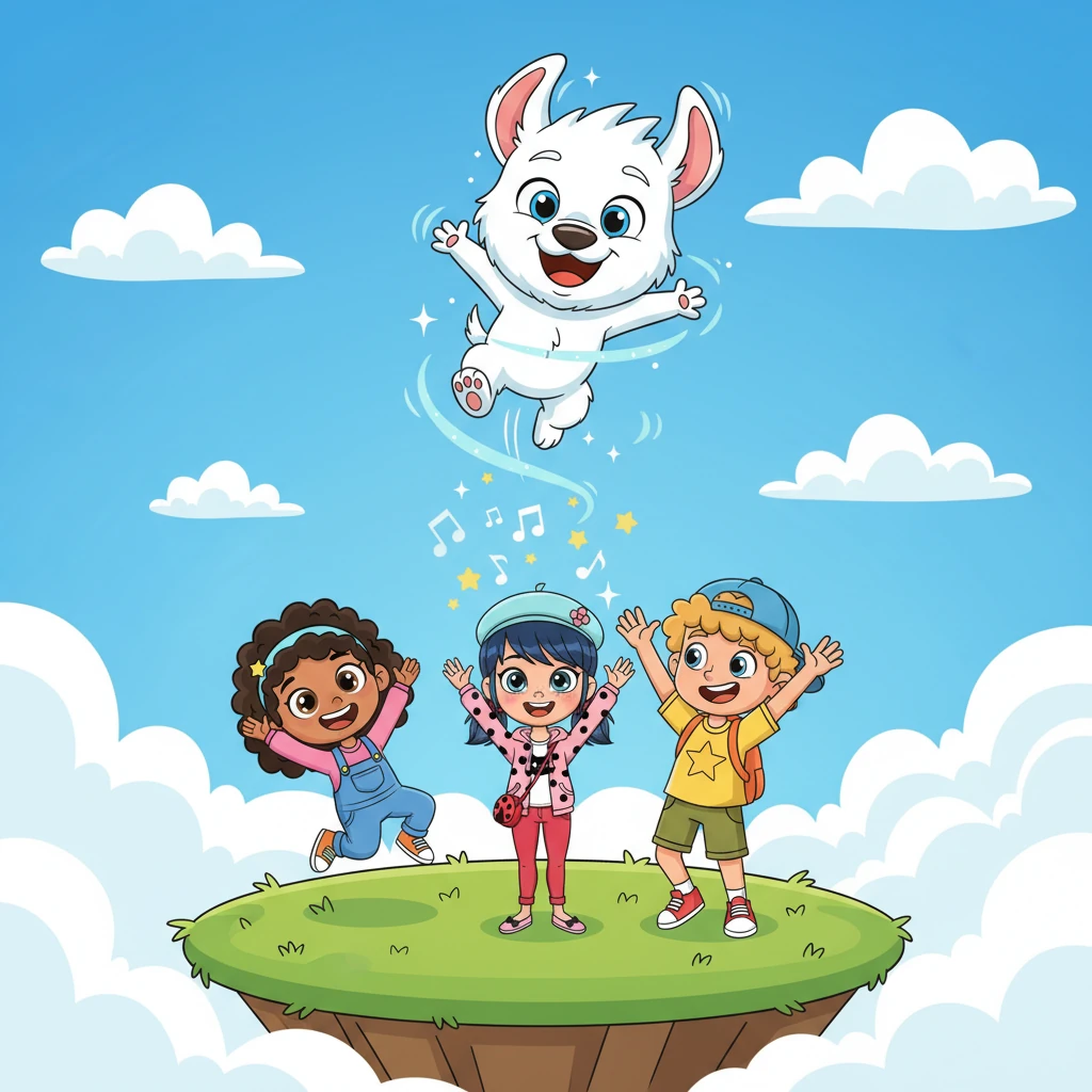 As Bolt danced through the sky, he saw his friends below, waving and cheering. He swooped down, inviting them to share in his newfound joy. Together, they imagined new adventures, ready to explore the vast, blue sky as a team, their laughter echoing through the clouds.
