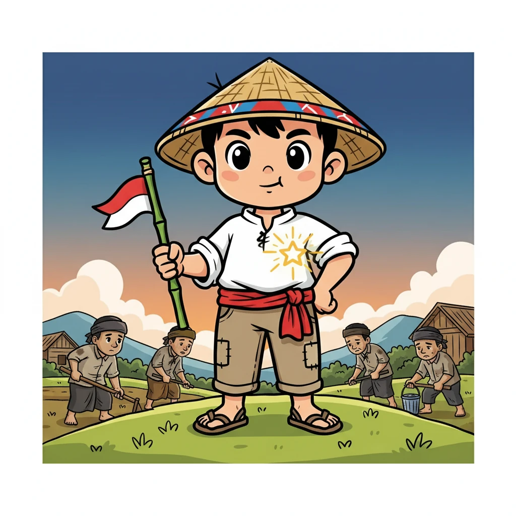 Budi, dengan semangat juang yang tak pernah padam, menyaksikan penderitaan rakyat. Ia belajar tentang arti sebenarnya dari kemerdekaan dan keberanian. Walaupun sulit, harapan akan masa depan yang lebih baik tetap menyala dalam hati Budi.