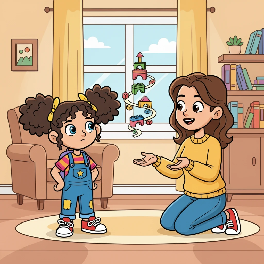 A mãe de Beatriz explicou que a desobediência vinha da falta de compreensão e da ausência de limites. Ela propôs um jogo.