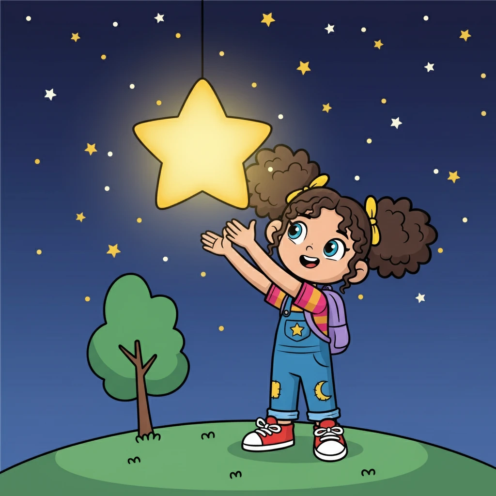 A primeira estrela que elas escolheram foi a Estrela da Paciência. Ela brilhava com uma luz suave e constante.