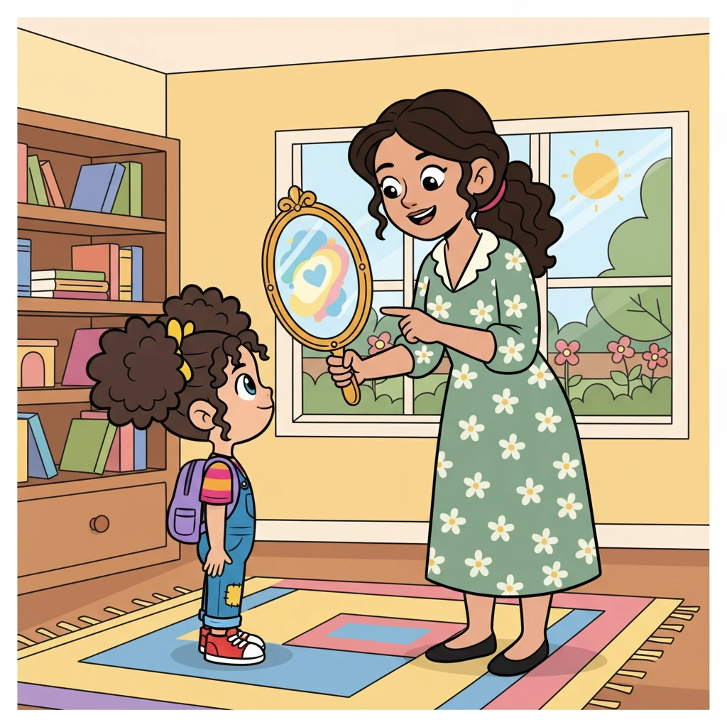 A mãe de Beatriz explicou que a honestidade era como um espelho, mostrando a verdadeira beleza interior.