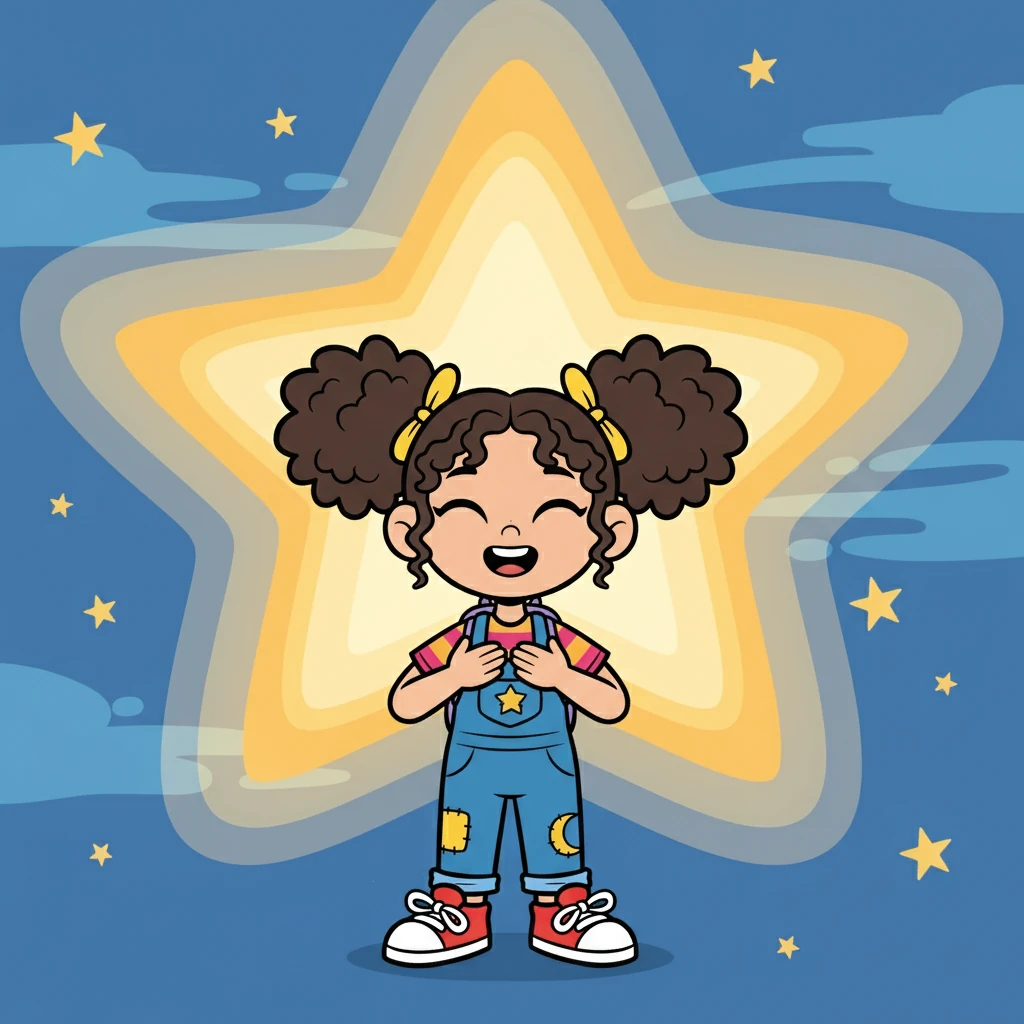 A Estrela do Amor Materno, a estrela mais brilhante, irradiava calor. Beatriz sentiu o amor incondicional de sua mãe.