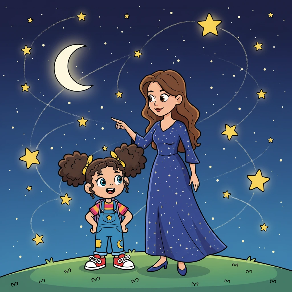 A mãe de Beatriz explicou que o amor era a força que guiava todas as estrelas, unindo-as em um só céu.