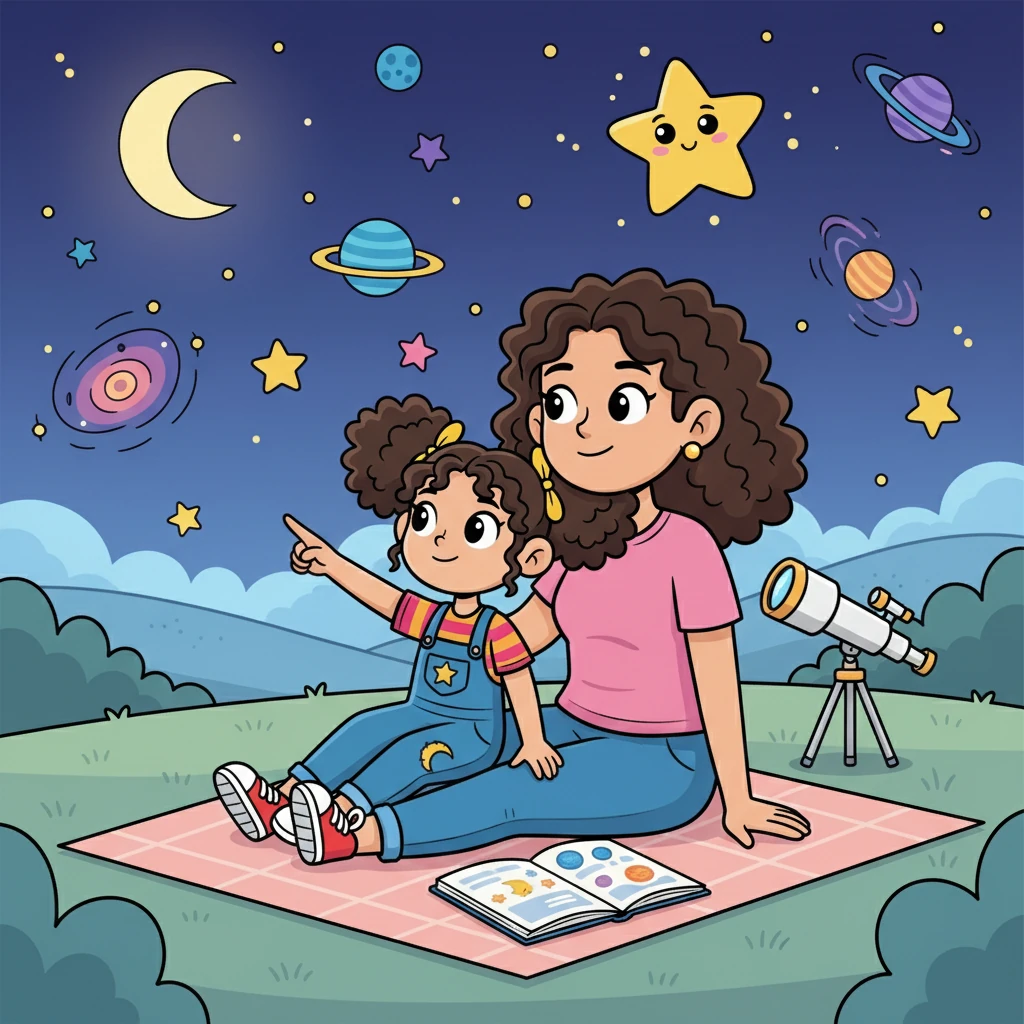 Enquanto aprendiam sobre as estrelas, Beatriz e sua mãe passavam mais tempo juntas, fortalecendo seus laços.