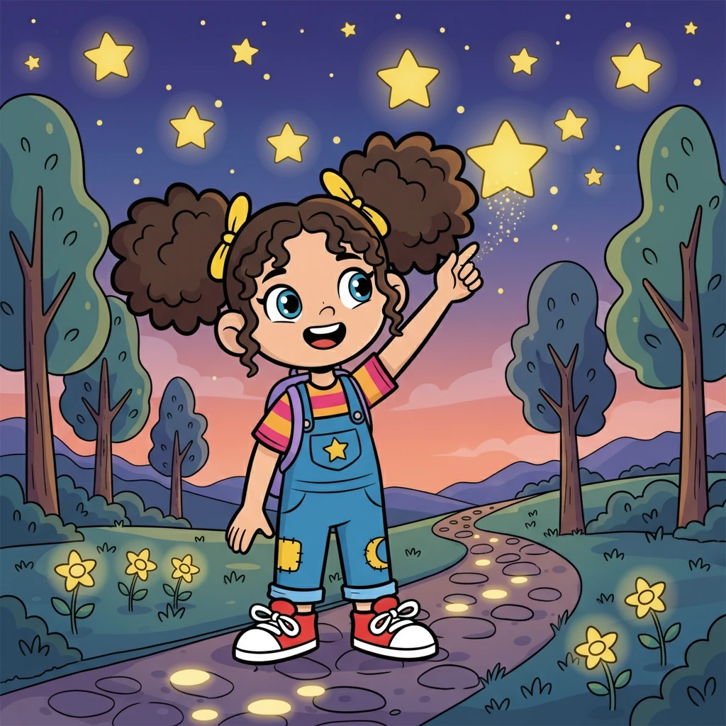 A cada estrela, Beatriz se sentia mais forte e confiante. Ela começou a seguir as regras com mais facilidade.