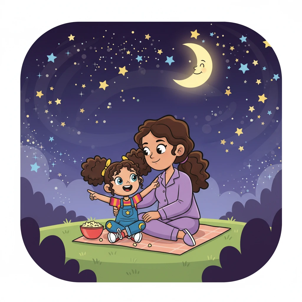 Beatriz e sua mãe, juntas, observavam o céu estrelado, compartilhando risos e segredos.