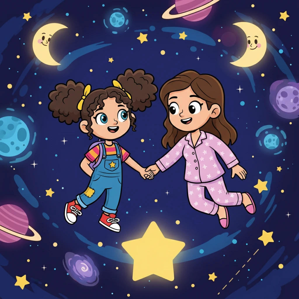 Beatriz e sua mãe continuaram a explorar o céu estrelado, sempre aprendendo e crescendo juntas.