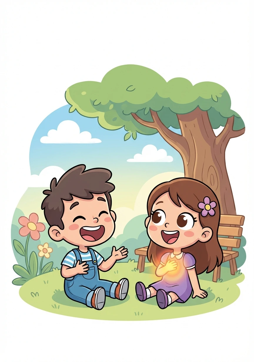 Lucas sentou-se ao lado de Sofia e começou a conversar. Ele contou histórias engraçadas e a fez rir. Sofia se sentiu um pouco melhor, como se uma luz tivesse se acendido dentro dela.