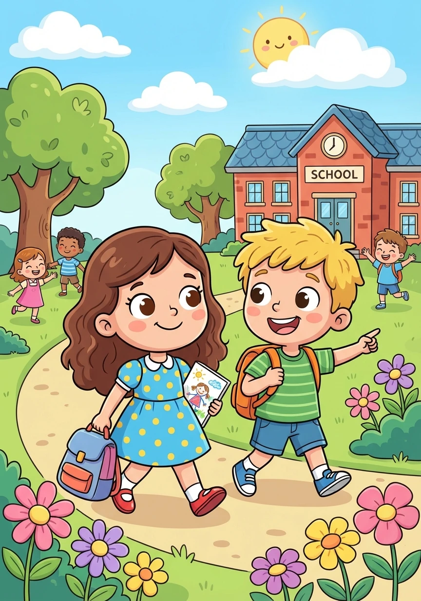 Sofia começou a se sentir mais confiante e feliz. Ela já não tinha mais medo de ir à escola. A amizade de Lucas a transformou, mostrando que ela era forte e especial.