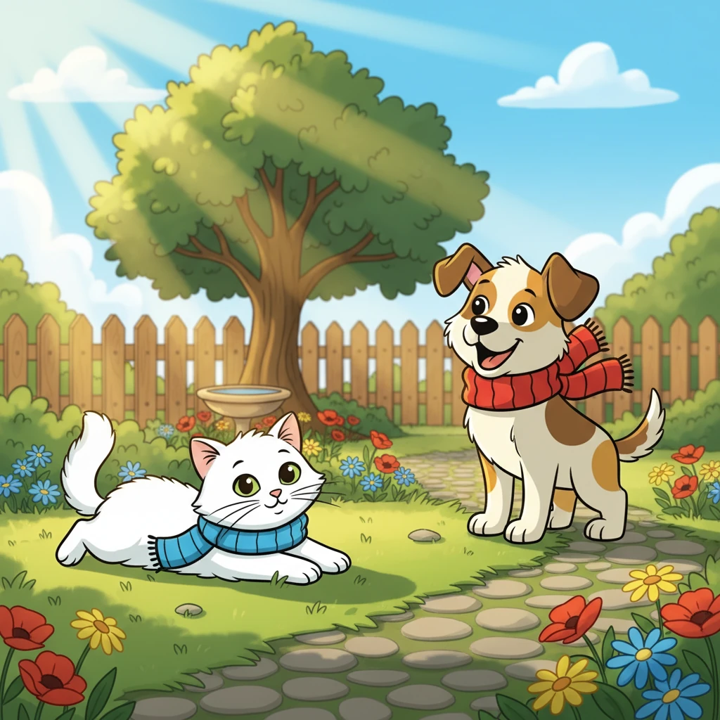 dogs in the garden