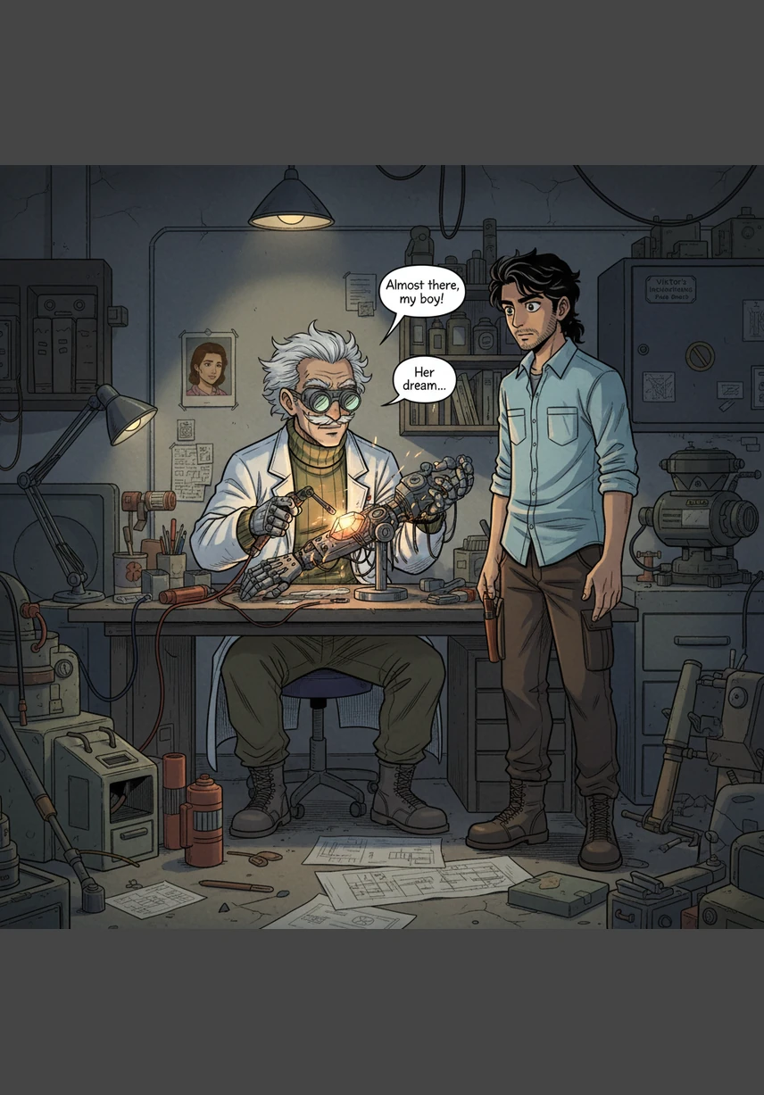 Years later in the vibrant city of Pune, Aarav Sharma works in a dimly lit room filled with wires and circuit boards. His hands move with unnatural precision, fixing a complex device that seems to speak to him in patterns of light and logic.