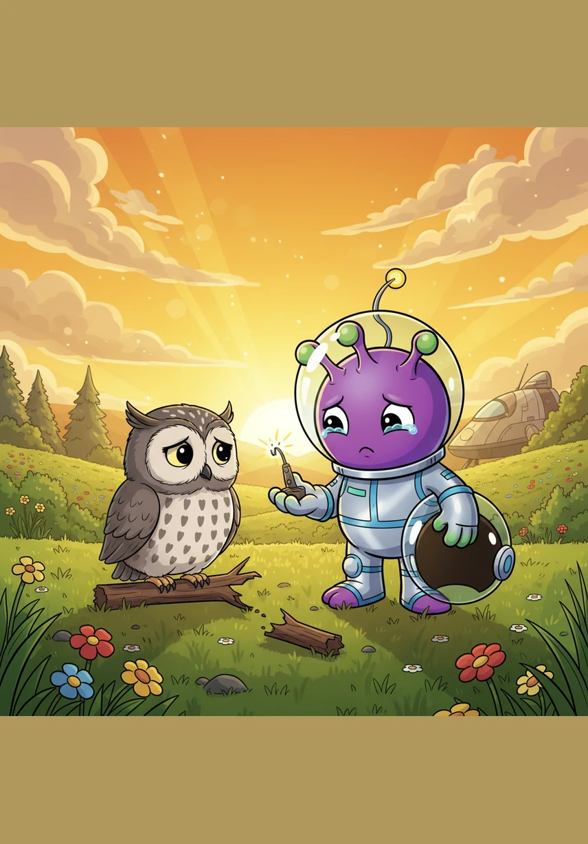 When the sun rose, Zoggy wandered into a vast meadow filled with dancing wildflowers in every color imaginable. He leaned down to sniff a bright red tulip, accidentally getting a dusting of yellow pollen on his round nose. The warmth of the golden sun felt like a cozy hug on his purple skin.