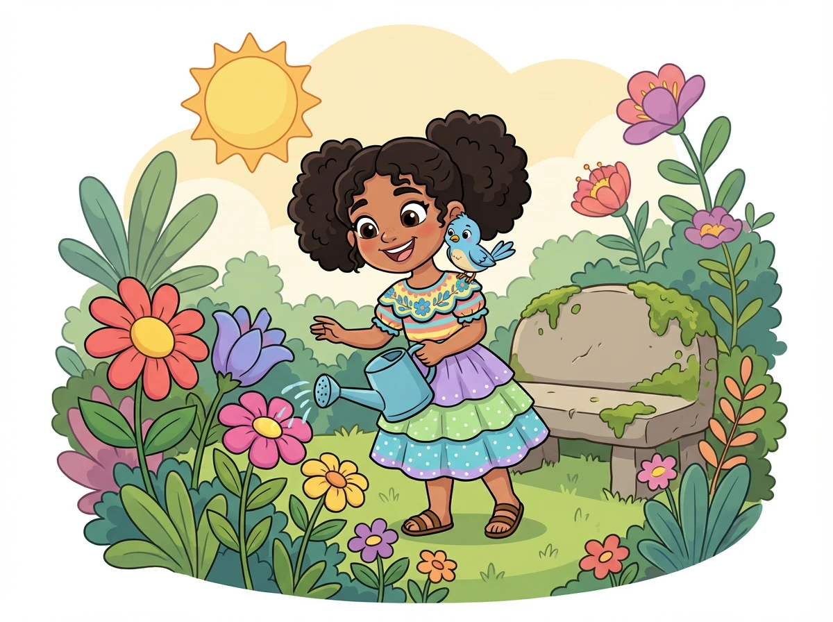 Sofía siguió visitando el jardín secreto todos los días, aprendiendo de la naturaleza y compartiendo momentos inolvidables con Lila. El jardín se convirtió en su refugio y su lugar feliz.