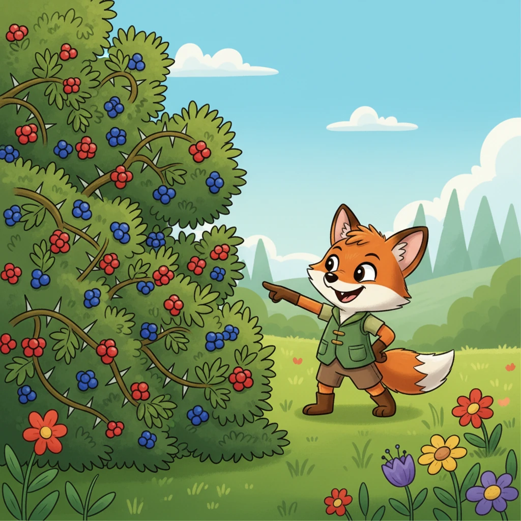 Wolfgang, always confident in his cunning, chuckled darkly and agreed. Barnaby led him towards a thicket of prickly, tangled berry bushes, pretending to search for his 'hidden prize'. He pointed to the densest part.