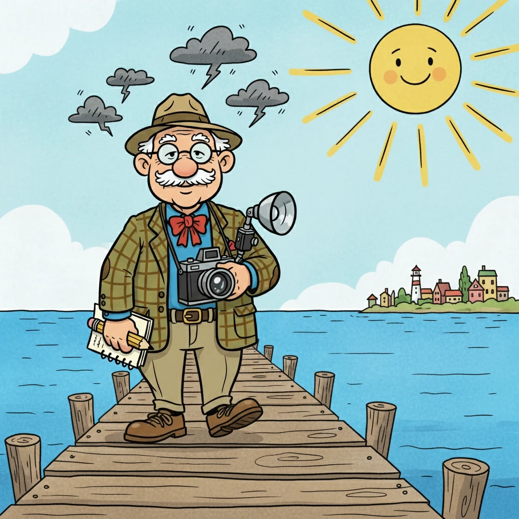 Jorma, vanha, mutta terävä toimittaja, palaa kotikaupunkiinsa, meren rannalle. Aurinko paistaa kirkkaasti, mutta hänen mielessään on synkkiä pilviä. Hän on palannut eläkkeelle, mutta suru ja mysteeri odottavat häntä.