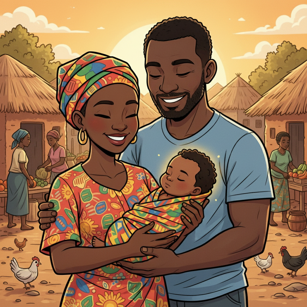 In the heart of a vibrant Nigerian village, Kwame was born. His parents, unaware of his destiny, cherished him with warmth and love under the sun. Kwame's life was filled with the simple joys of childhood, unaware of the incredible power within him.