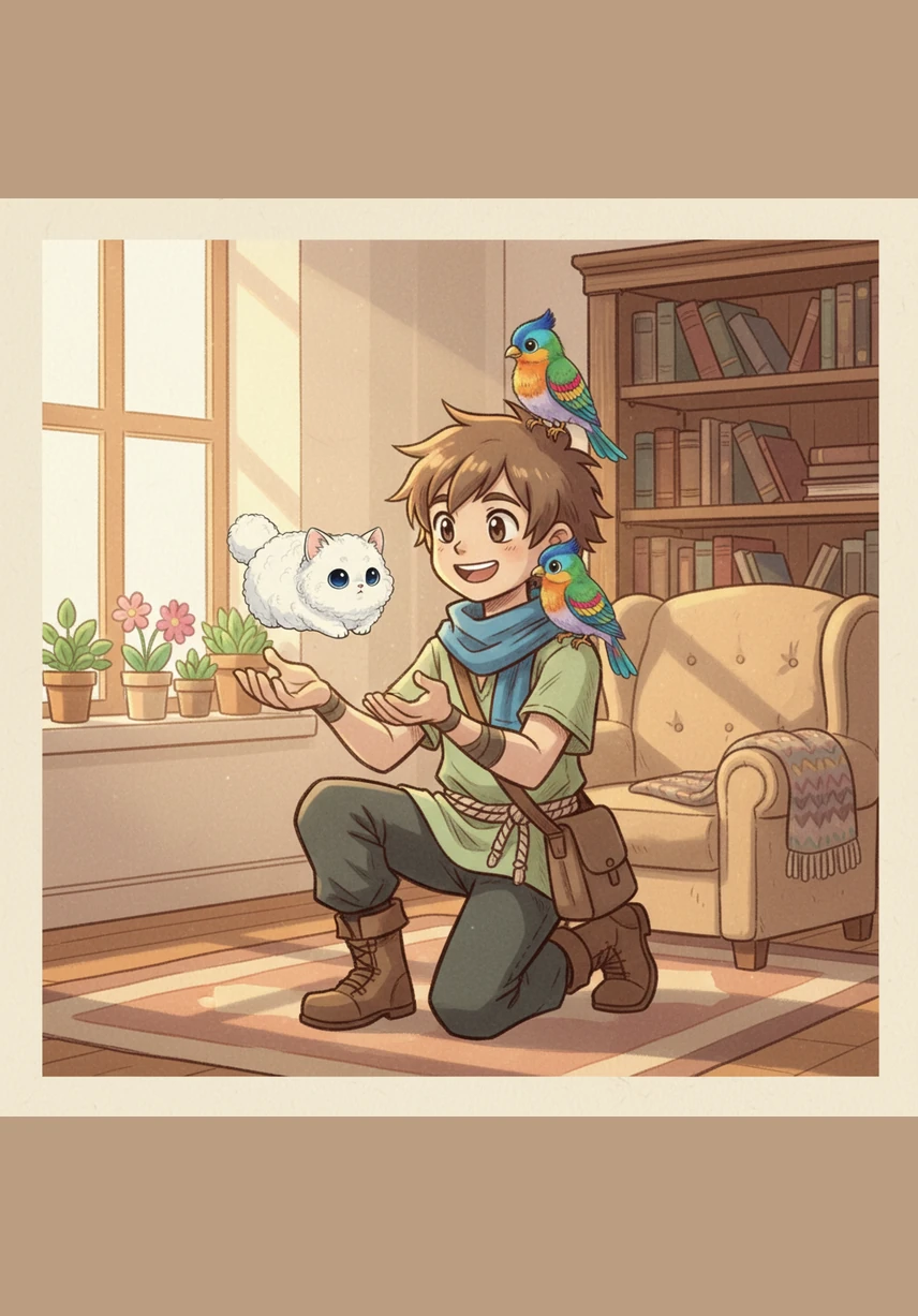 In the middle of the room, Leo sees a golden box. He opens the box and finds the shiny Golden Key. He is very happy.