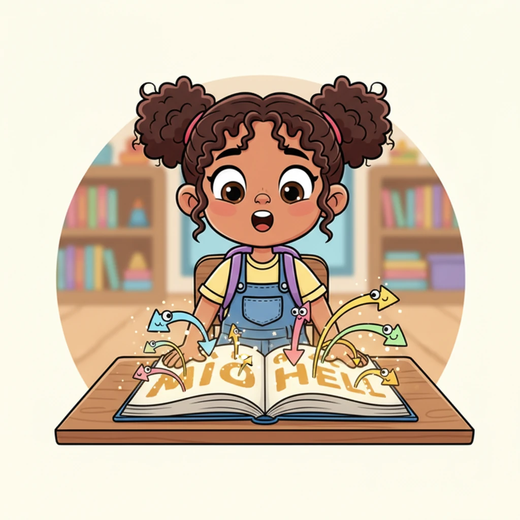 As Ms. Layla explained, words on the page magically lit up and sprouted tiny, expressive arrows. These arrows playfully pointed to other words, showing their connections and roles in the sentence.
