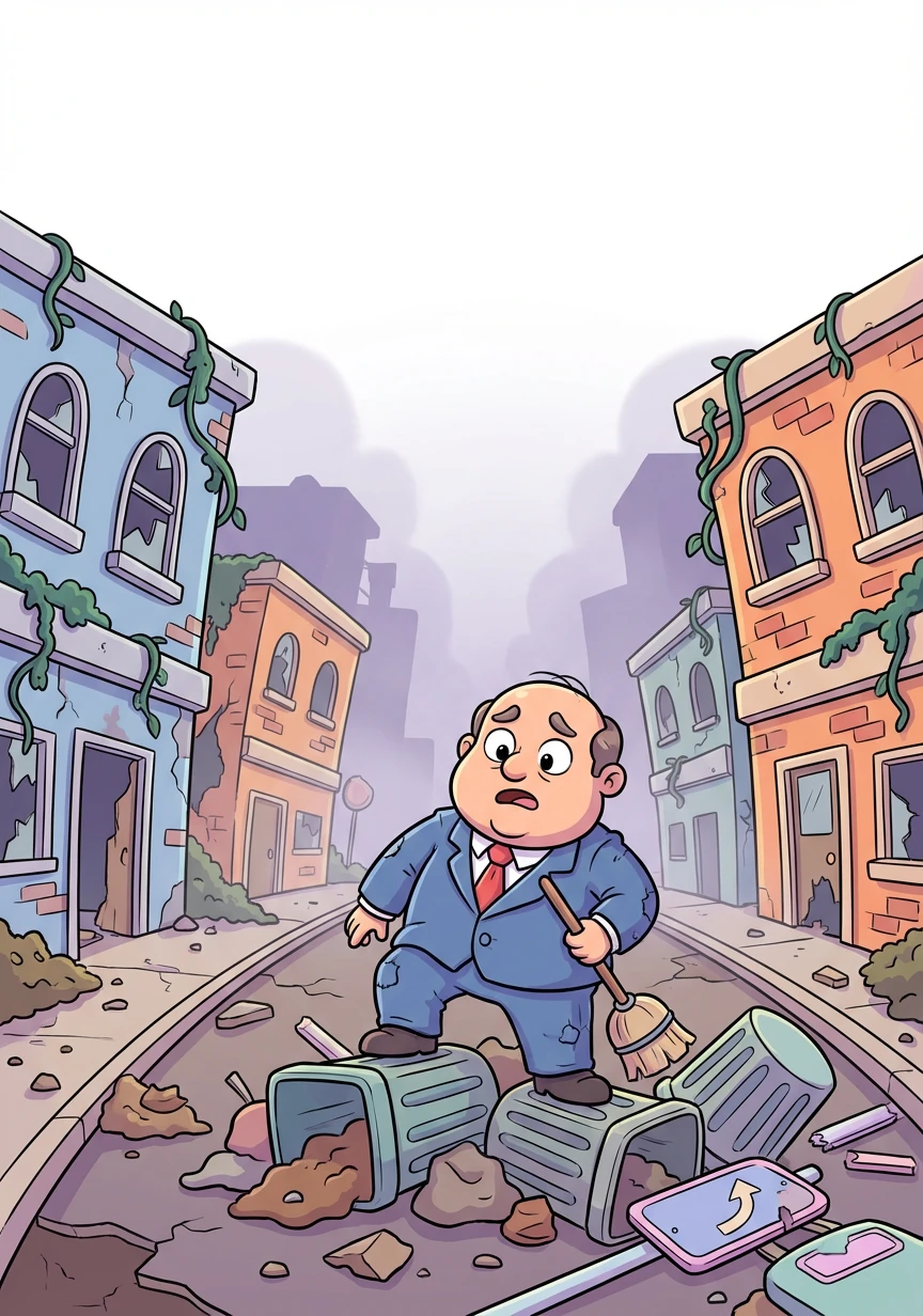 No primeiro dia do ano, Belford Roxo parecia uma cidade fantasma, prédios em ruínas e ruas sujas. A tristeza pairava no ar como uma névoa densa.