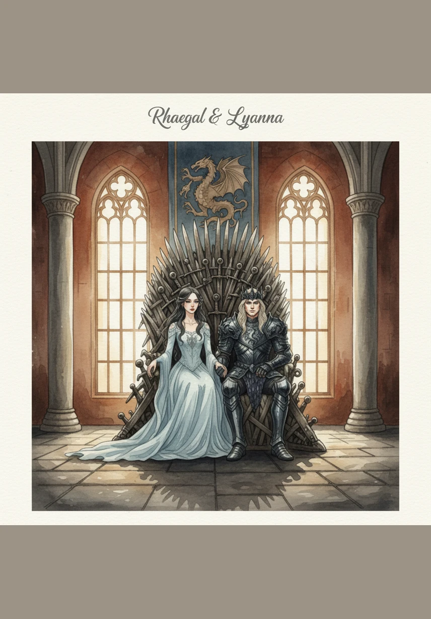 In the Red Keep of King’s Landing, King Rhaegal Targaryen and Queen Lyanna Stark sit upon the Iron Throne, their faces etched with the weight of Elia Martell’s vengeance and the secession of Dorne. The realm is a tinderbox of old grudges and broken alliances, waiting for a single spark.