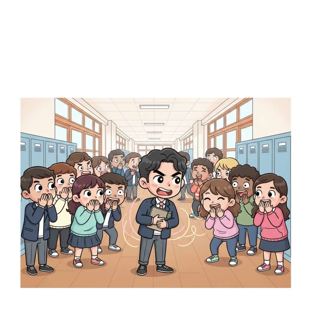 Whispers ripple through the school hallways and classrooms like wildfire. Students huddle in groups, covering their mouths as they gossip, their expressions ranging from wide-eyed shock to giddy excitement. The rumor spreads rapidly: Woojin is supposedly about to confess his feelings to Ayoung, the popular girl he secretly admires.
