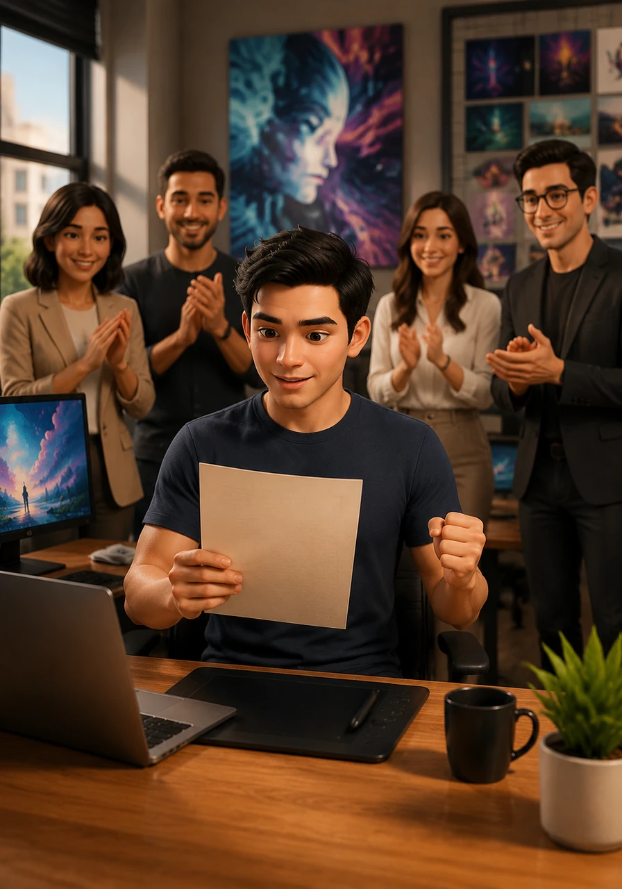 Major brands and local businesses begin to notice Aarav's unique aesthetic and reach out for potential collaborations. He receives his first official contract to create a promotional campaign using his signature AI style. He realizes that his creative passion is finally turning into a sustainable and profitable career path.