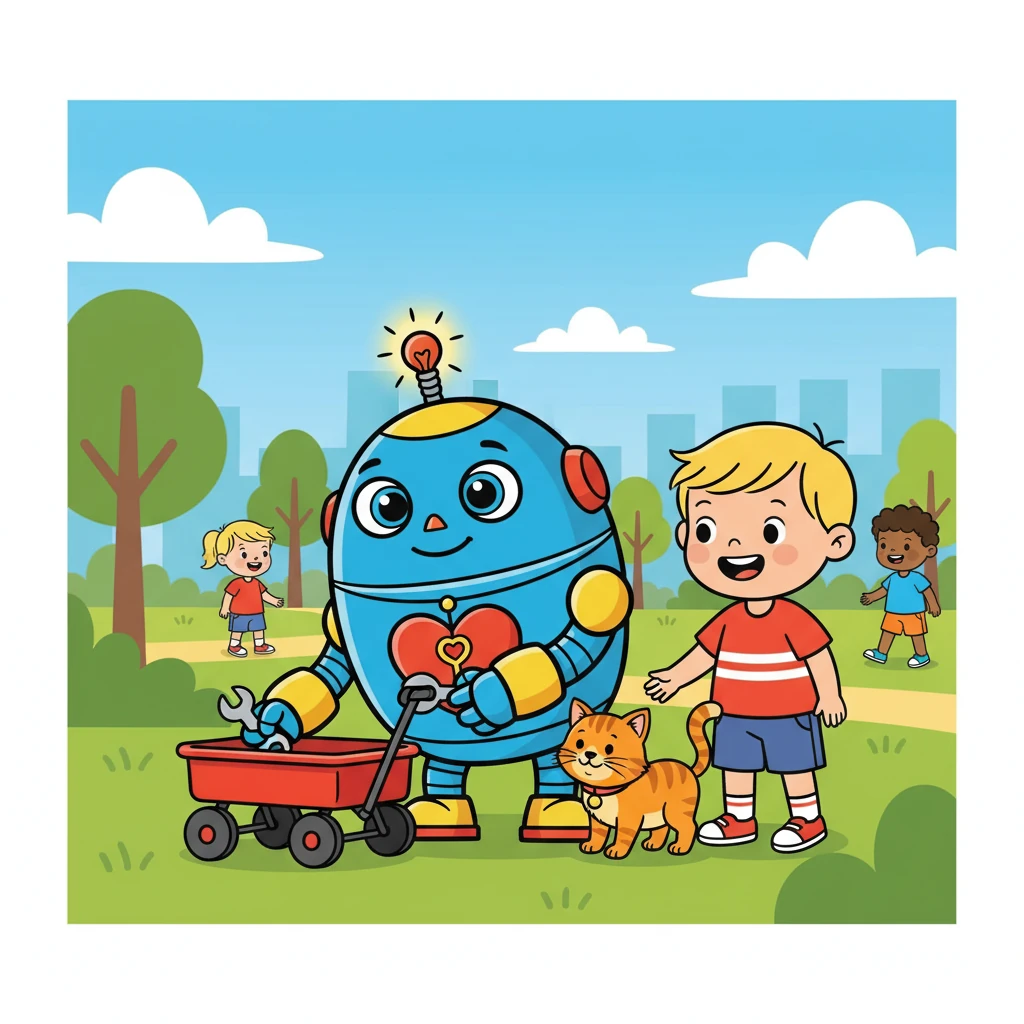 Back in the city, Robby used his newfound understanding. He fixed broken toys, helped lost pets find their way home, and cheered up sad children. He was always there to lend a helping hand.