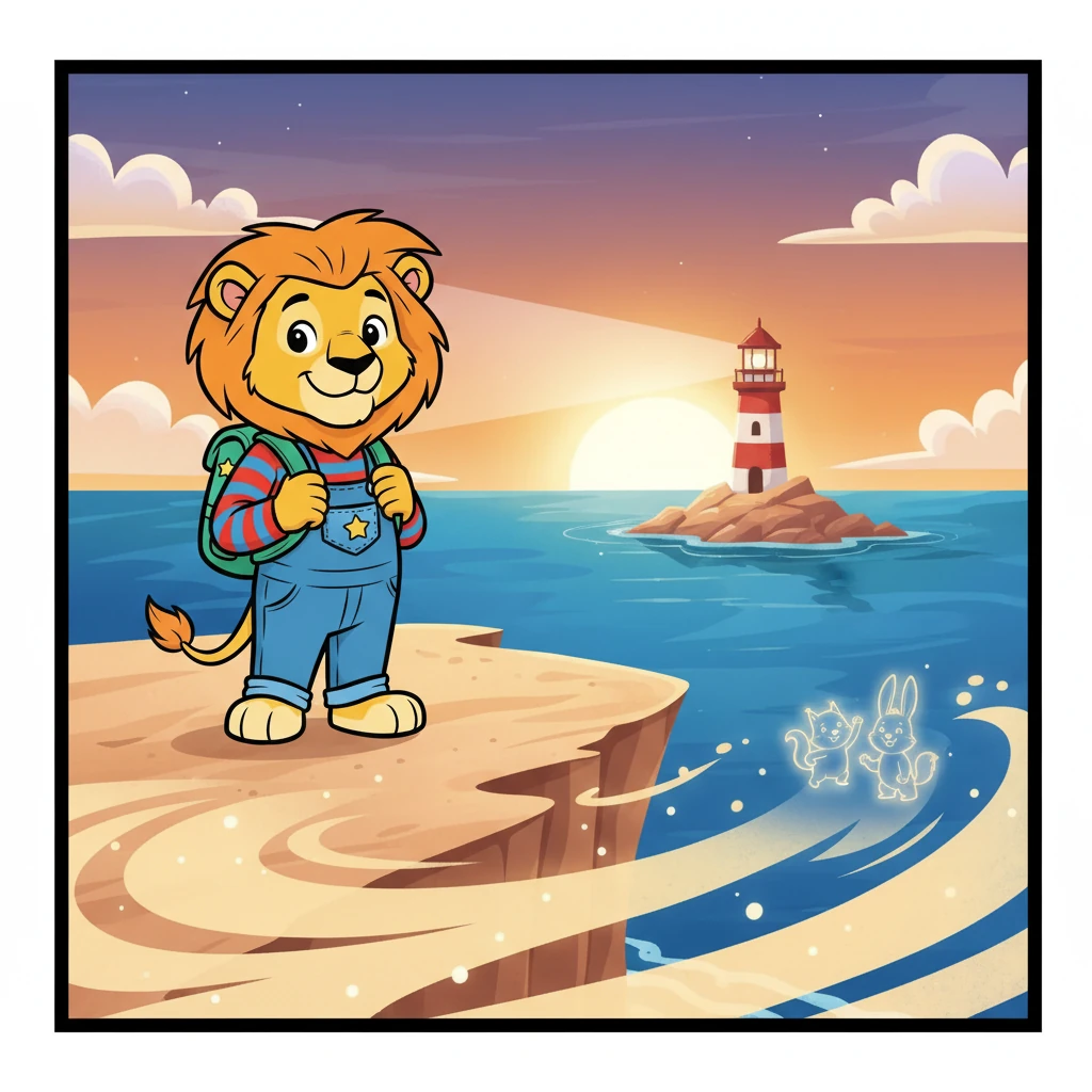 At the end of the year, Leo stood tall, looking out at the vast ocean. He realized that growing up was like the shifting sands, always changing, but with courage, friendship, and the memory of the lighthouse's steady light, he could navigate any challenge.