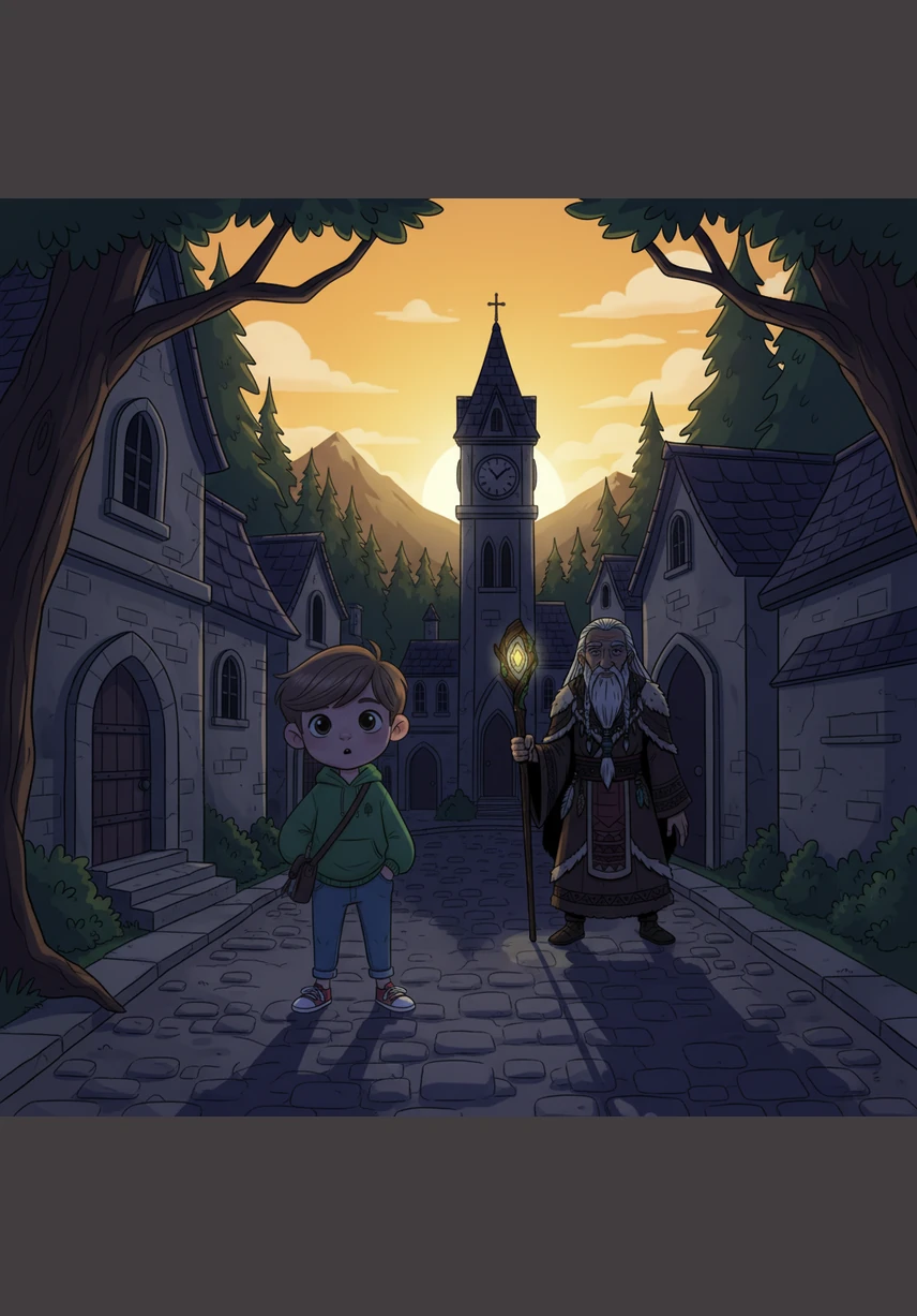 In a forgotten city far from the world's noise, the sun always sets faster than anywhere else. The golden light fades quickly, casting long shadows over the cobblestone streets as the day comes to an abrupt end.