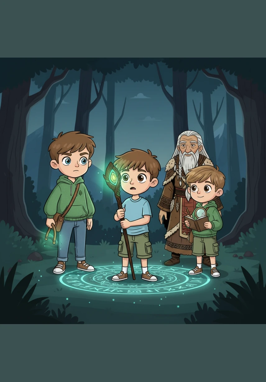 Tall, shimmering silhouettes begin to emerge from the deepest shadows, their forms made of starlight and swirling smoke. They are not frightening ghosts, but majestic figures that radiate a calm and ancient power as they step into the moonlight.