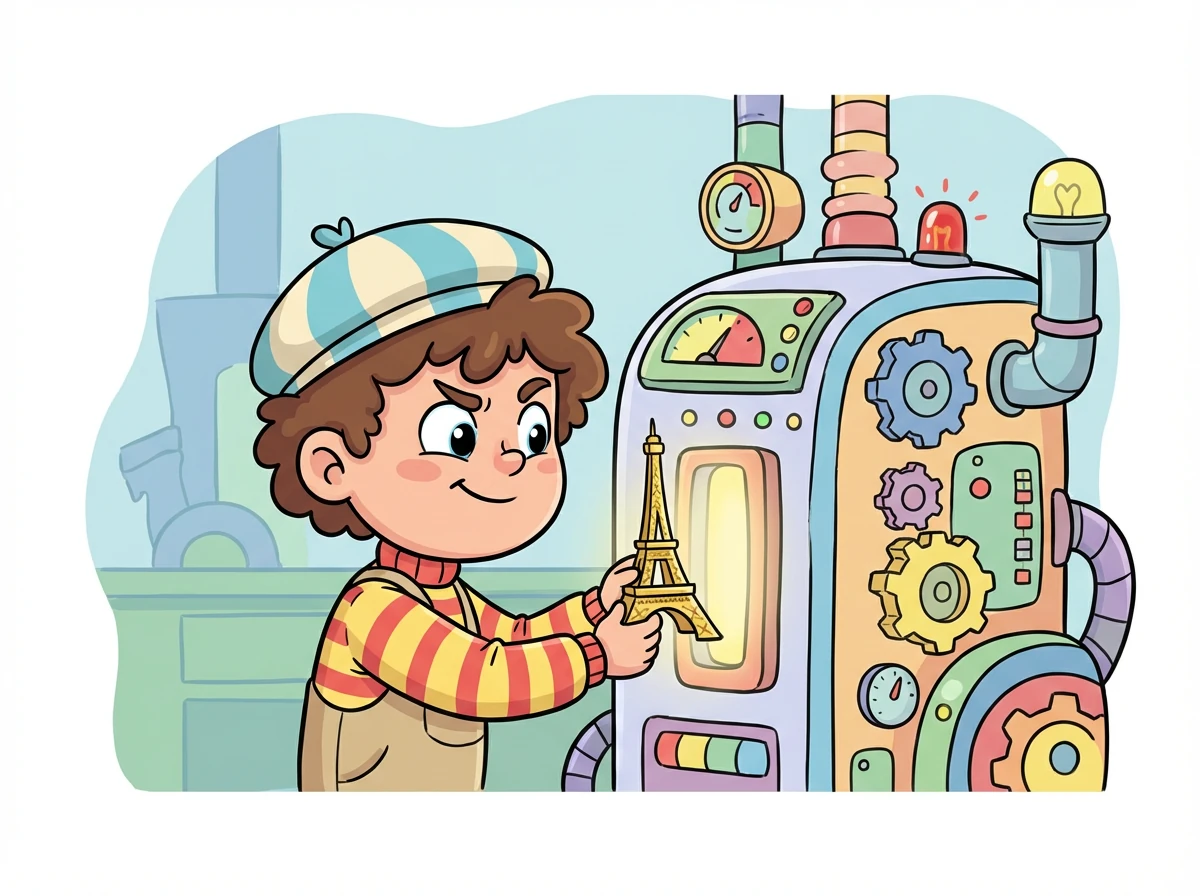 Avec précaution, Théo insère la boussole dans la fente de l'électrogénérateur. Un léger clic se fait entendre.