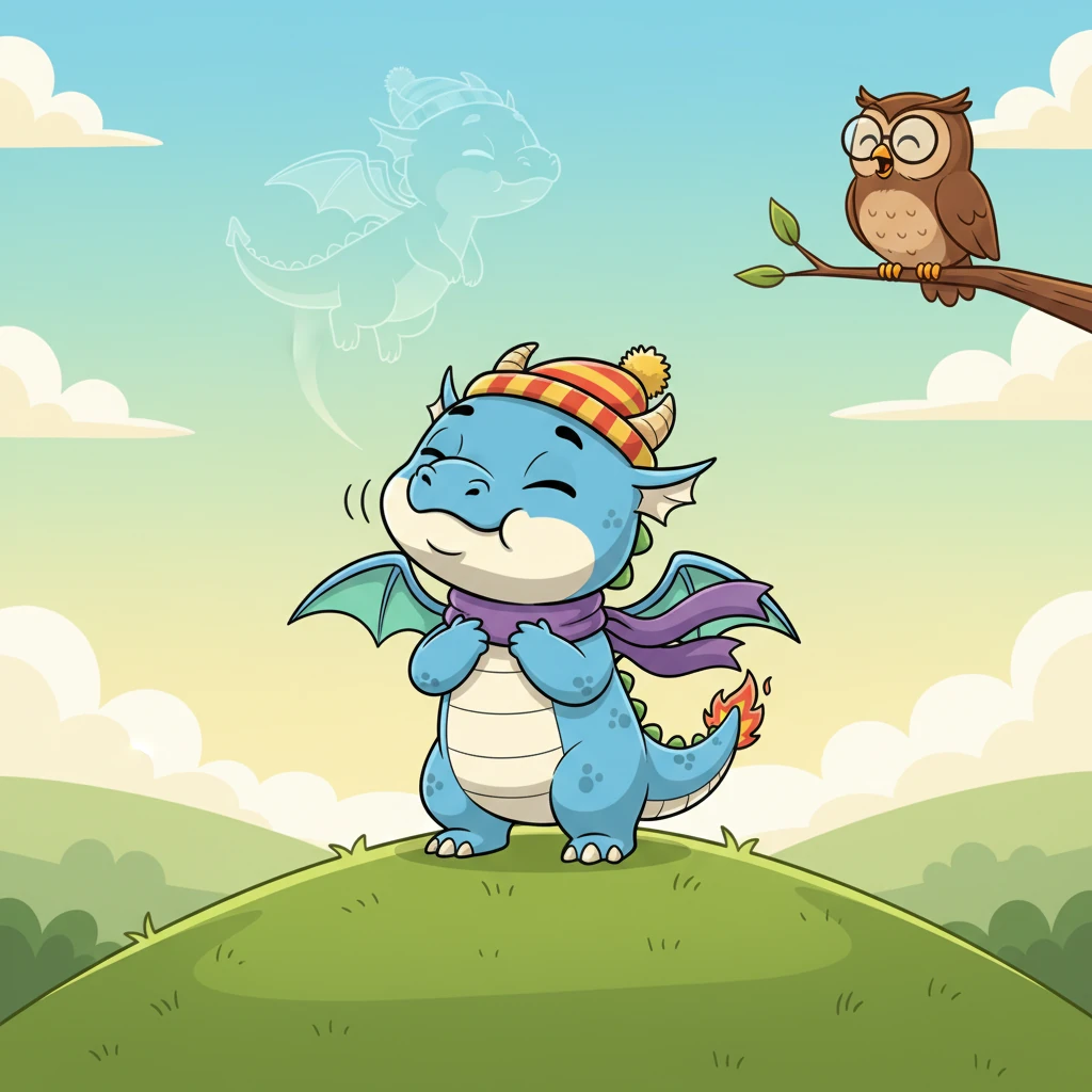 Taking a deep, dragon-sized breath, Flicker closed his eyes for a moment, picturing himself soaring effortlessly. He focused all his energy, remembering Professor Hoot's encouraging hoots. This time, he would truly fly.