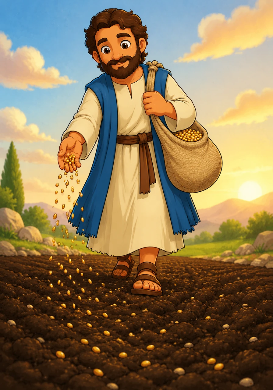 Finally, a great many seeds fall onto the soft, dark, and fertile soil that Silas has carefully tended and prepared. This ground is deep and rich, welcoming each tiny seed into a cool, nourishing, and protective embrace.