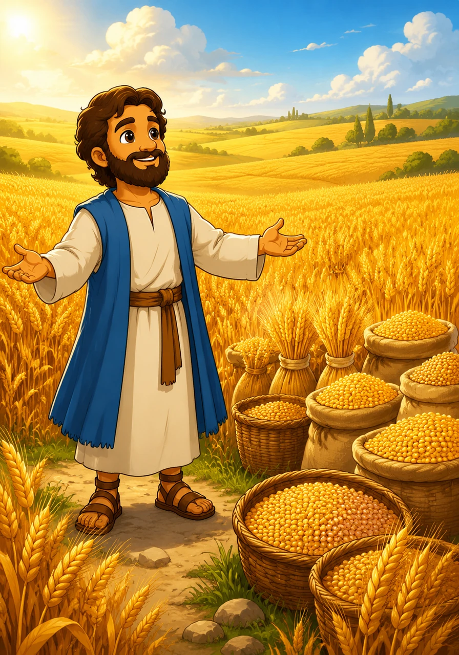 The field transforms into a magnificent sea of gold as the harvest arrives in staggering abundance. Silas rejoices as he looks over the landscape, seeing that the good soil has produced a crop thirty, sixty, and even a hundred times more than he first planted.